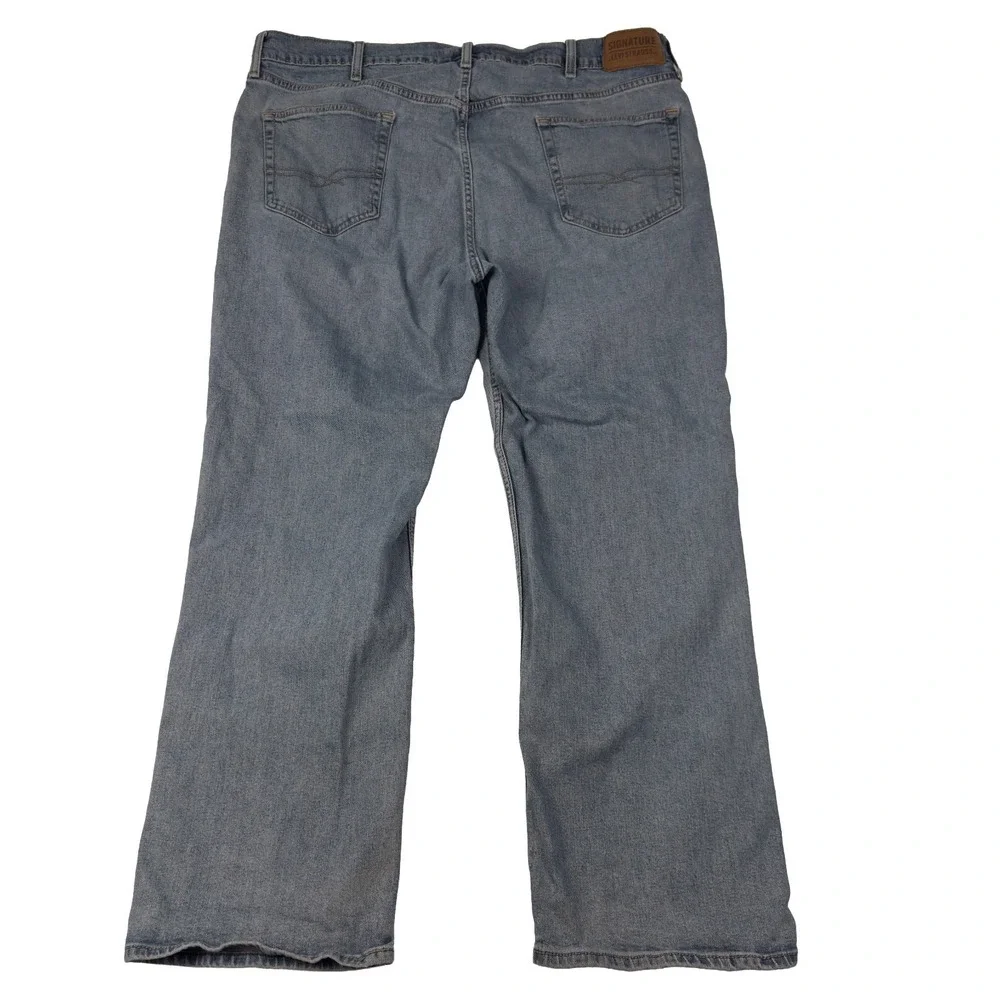 Signature by Levis Mens Jeans Relaxed Straight Size‎ 42x30 Light Wash Stretch
